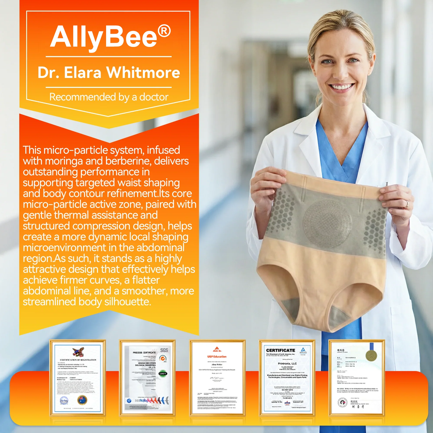 AllyBee® Moringa & Berberine 4-In-1 Micro-Particle Sculpting & Fat-Burn Shorts