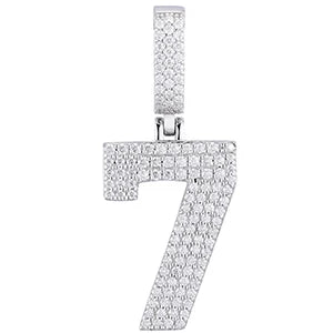 925 Sterling Silver Lucky Number 0-9 Necklaces With Moissanite Initials Arabic Number Men's Hip Hop Pendant Chain Jewelry Gift