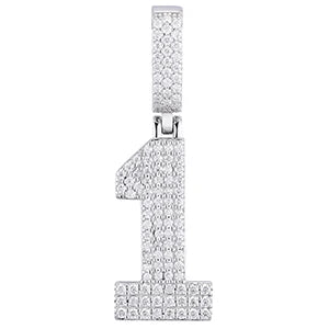 925 Sterling Silver Lucky Number 0-9 Necklaces With Moissanite Initials Arabic Number Men's Hip Hop Pendant Chain Jewelry Gift